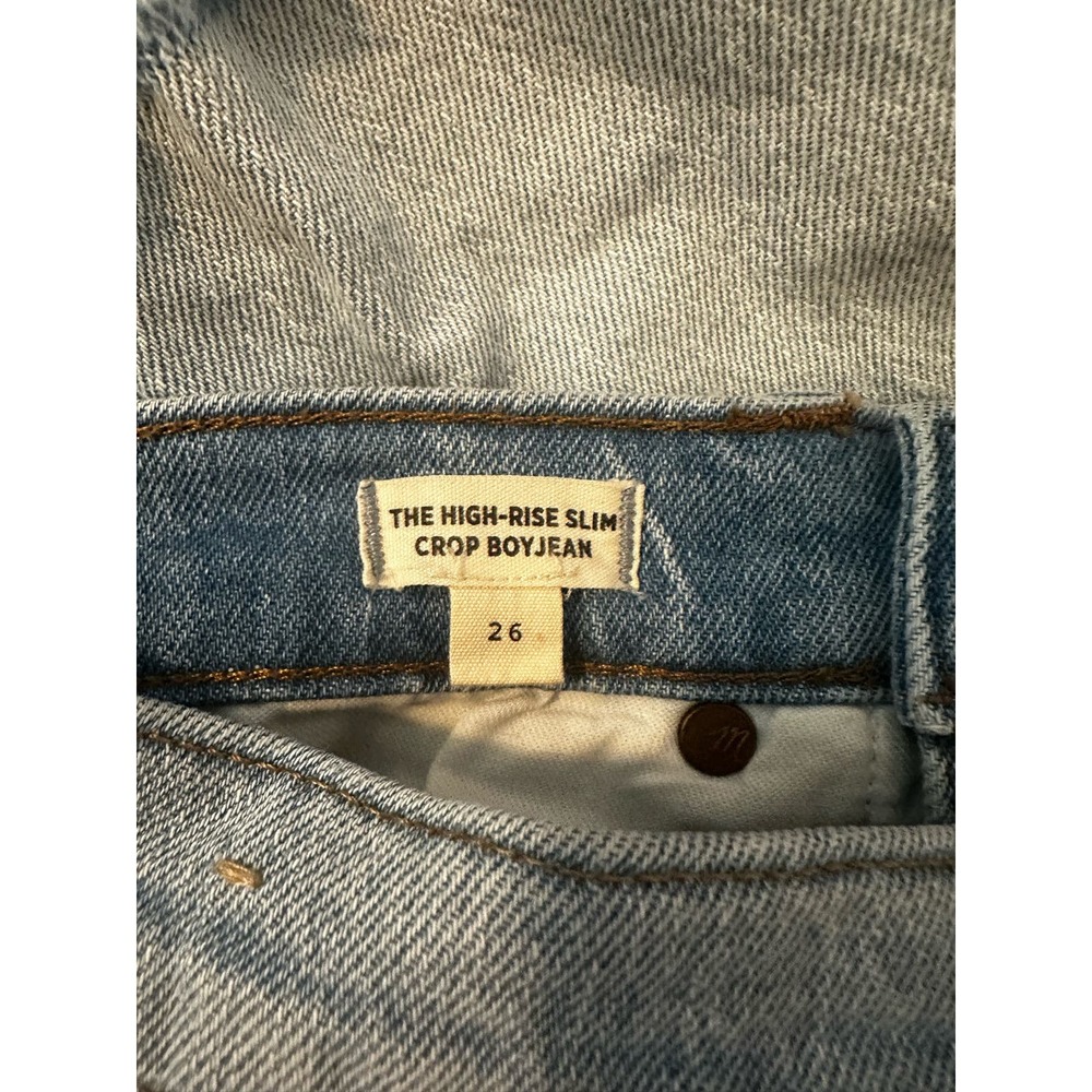 Madewell The High Rise slim crop boyjean size 26 - Picture 5 of 6